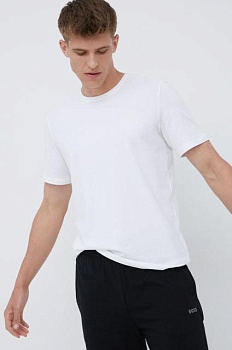 foto пижамная футболка boss мужской цвет белый с аппликацией