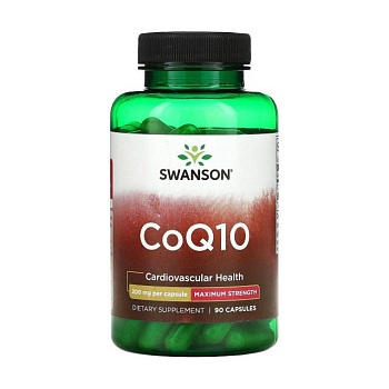 foto дієтична добавка антиоксиданти в капсулах swanson coq10 maximum strength коензим q10, 200 мг, 90 шт
