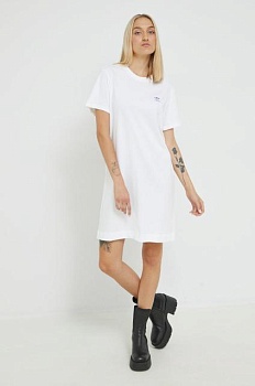 foto бавовняна сукня adidas originals колір білий mini пряма