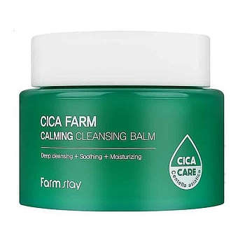 foto очищающий бальзам для умывания farmstay cica farm calming cleansing balm, 95 мл