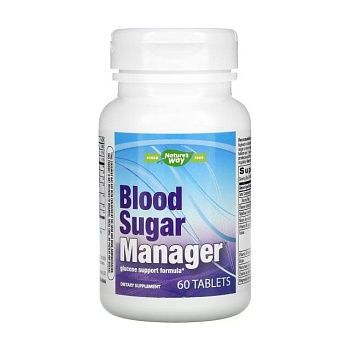 foto диетическая добавка в таблетках nature's way blood sugar manager, 60 шт