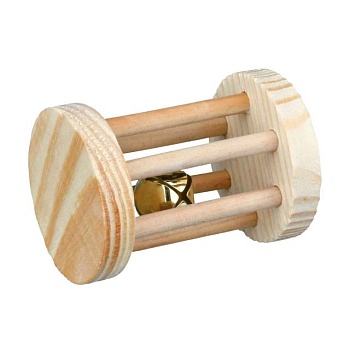 foto деревянная игрушка для хомяка trixie валик, 5*7 см (6184)