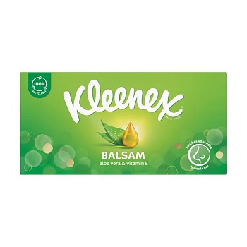 foto косметические салфетки kleenex balsam в коробке, 64 шт