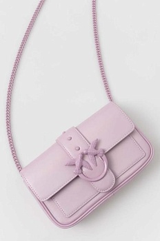 foto шкіряна сумка pinko колір фіолетовий 100061 a124