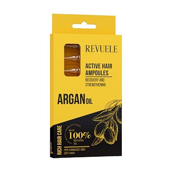 foto активные ампулы для волос revuele argan oil active hair ampoules с аргановым маслом, 8*5 мл