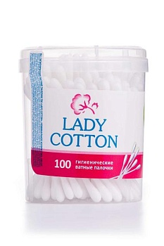 foto палочки ватные lady cotton банка, 100шт