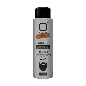 foto мужской шампунь-гель для душа o'shy all in 1 men barber shampoo shower gel, 400 мл