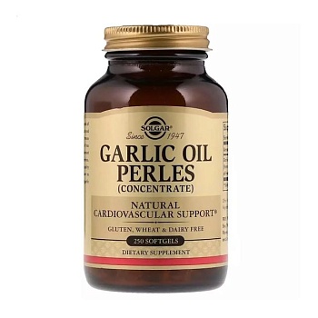 foto дієтична добавка в капсулах solgar garlic oil perles concentrate часникова олія, 250 шт