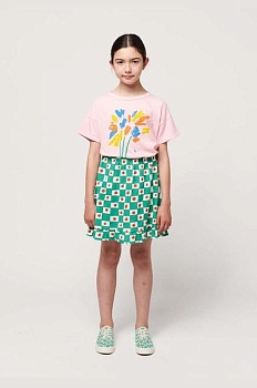 foto детская хлопковая юбка bobo choses цвет зелёный mini расклешённая