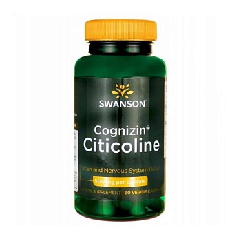 foto диетическая добавка в капсулах swanson cognizin citicoline 500 mg, 60 шт