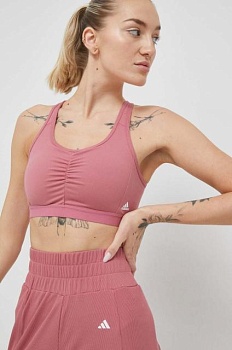 foto бюстгальтер для йоги adidas performance coreessentials колір рожевий однотонний