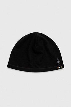 foto шапка smartwool merino колір чорний з тонкого трикотажу вовна