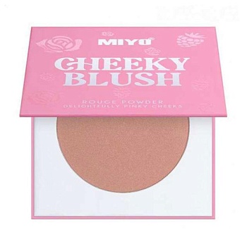 foto компактні рум'яна для обличчя miyo cheeky blush rouge powder delightfully pinky cheeks 03 false peach, 8 г