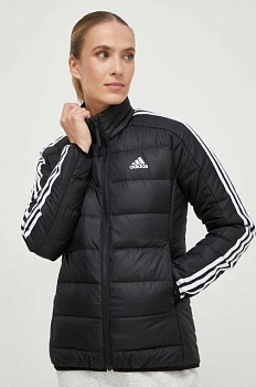 foto пухова куртка adidas жіноча колір чорний перехідна