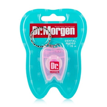 foto зубная нить dr. morgen dental floss mini для ежедневного ухода, розовый прозрачный, 15 м
