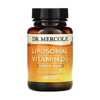 foto диетическая добавка витамины в капсулах dr. mercola liposomal vitamin d3 5000 ме, 30 шт