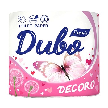foto туалетний папір диво premio decoro рожевий, 2-шаровий, 150 відривів, 4 рулони