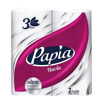 foto бумажные полотенца papia 3-слойные, 85 отрывов, 2 рулона