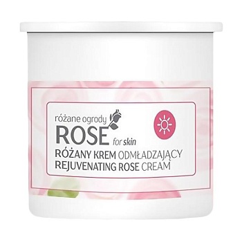 foto омолаживающий дневной крем для лица floslek rose for skin rejuvenating rose cream с розой, 50 мл (сменный блок)