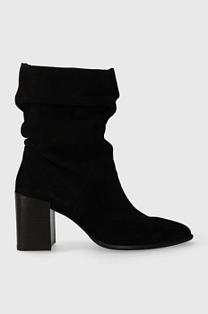 foto замшеві чоботи medicine жіночі колір чорний на платформі