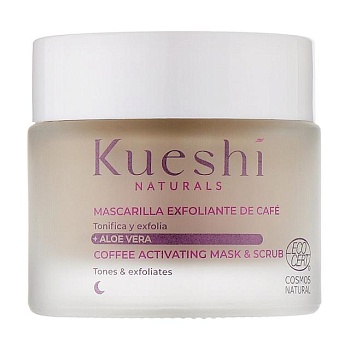 foto кавова маска-скраб для обличчя kueshi naturals coffee activating mask & scrub, 50 мл