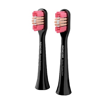 foto сменные насадки для электрической зубной щетки sencor toothbrush heads sox 104 черные, 2 шт