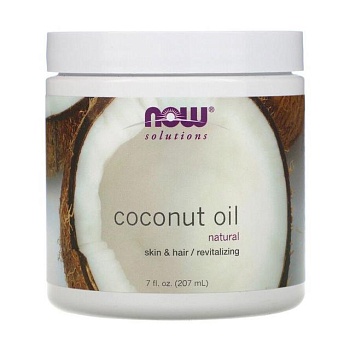 foto косметична олія для тіла та волосся now foods coconut oil natural кокосова, 207 мл