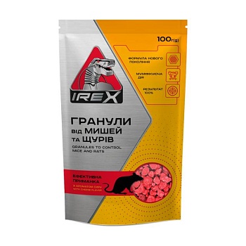 foto гранули irex від мишей та щурів, з ароматом сиру, 100 г