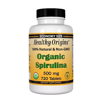 foto дієтична добавка в таблетках healthy origins organic spirulina органічна спіруліна 500 мг, 720 шт