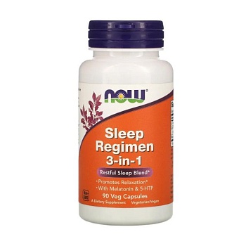 foto диетическая добавка в капсулах now foods sleep regimen 3-in-one поддержка сна, 90 шт