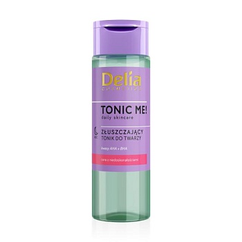foto відлущувальний тонік для обличчя delia cosmetics tonic me! gentle exfoliating toner night, 200 мл