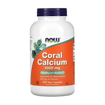 foto дієтична добавка мінерали в капсулах now foods coral calcium 1000 мг, 250 шт