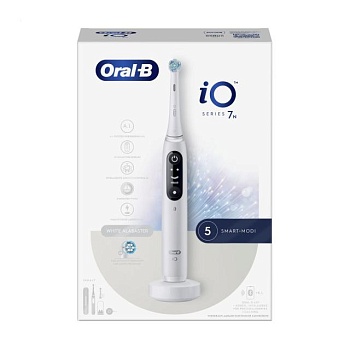 foto електрична зубна щітка oral-b io series 7n white alabaster з футляром, 1 шт