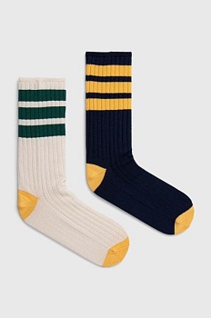 foto шкарпетки adidas originals 2-pack колір бежевий ir6201