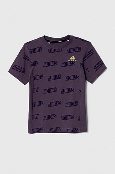 foto дитяча футболка adidas jb bluv q4aop t колір фіолетовий візерунок
