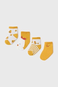 foto носки для младенцев mayoral newborn 4 шт цвет жёлтый