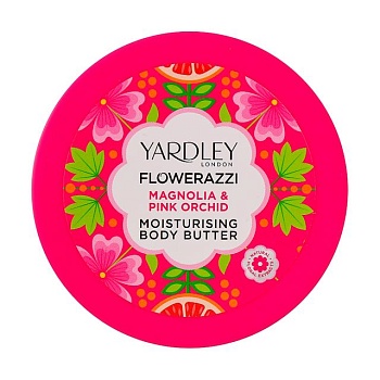 foto зволожувальний батер для тіла yardley flowerazzi magnolia & pink orchid moisturising body butter, 200 мл