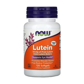 foto дієтична добавка в желатинових капсулах now foods lutein лютеїн 10 мг, 120 шт
