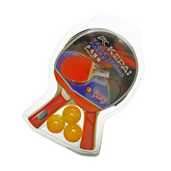 foto ракетки для настольного тенниса yg toys kepai с мячиками, в блистере, от 3 лет (kp-0229)