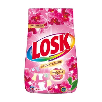 foto пральний порошок losk ароматерапія, з ефірними оліями та ароматом малайзійських квітів, автомат, 30 циклів прання, 4.5 кг