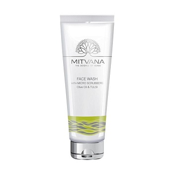 foto гель-скраб для умывания mitvana face wash with micro scrubbers olive oil & tulsi, 100 мл