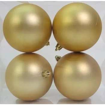 foto набір ялинкових іграшок novogod'ko 8 см 4 шт. золото матове (974524)