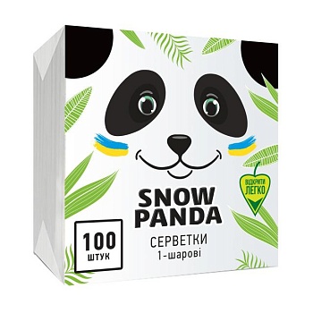 foto серветки столові сніжна панда 1-cлойні, 24*24 см, 100 шт