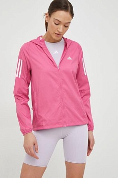 foto бігова куртка adidas performance колір рожевий перехідна