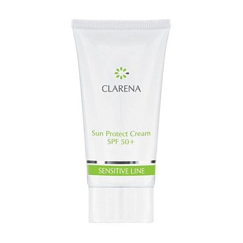 foto сонцезахисний крем для обличчя clarena sensitive line sun protect cream spf 50+, 30 мл