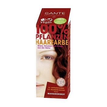 foto травяной порошок для окрашивания волос sante mahogany red, 100 г