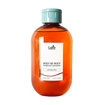 foto шампунь la'dor root re-boot purifying shampoo ginger & apple для чутливої шкіри голови, 300 мл
