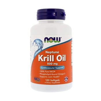 foto дієтична добавка в капсулах now foods krill oil олія криля, 500 мг, 120 шт