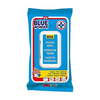 foto вологі серветки для прибирання blue wonder hygienic wipes, 80 шт