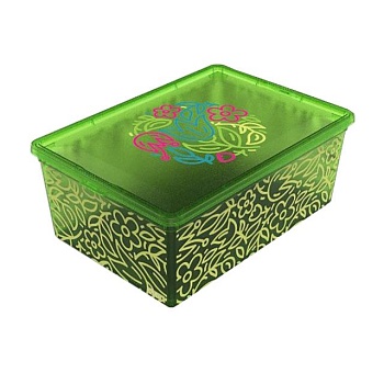 foto контейнер для хранения с крышкой qutu light box flouresent green 14*26*37 см, 10 л